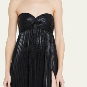 Zoa Strapless Lamé Twisted-Bodice Gown